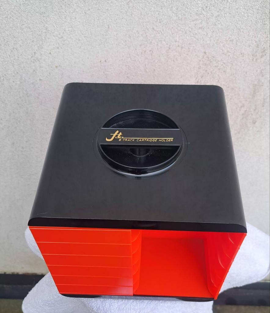 Vintage 8-Track Cartridge Houder - Zwart/Oranje ( Nieuw ), Ophalen of Verzenden, Nieuw