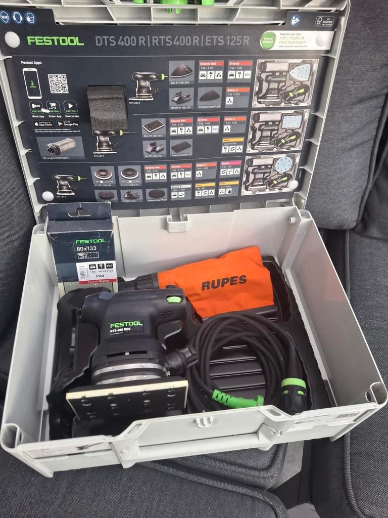 Festool RTS 400 REQ schuurmachine incl systainer, Doe-het-zelf en Verbouw, Gereedschap | Schuurmachines, Ophalen, Minder dan 600 watt