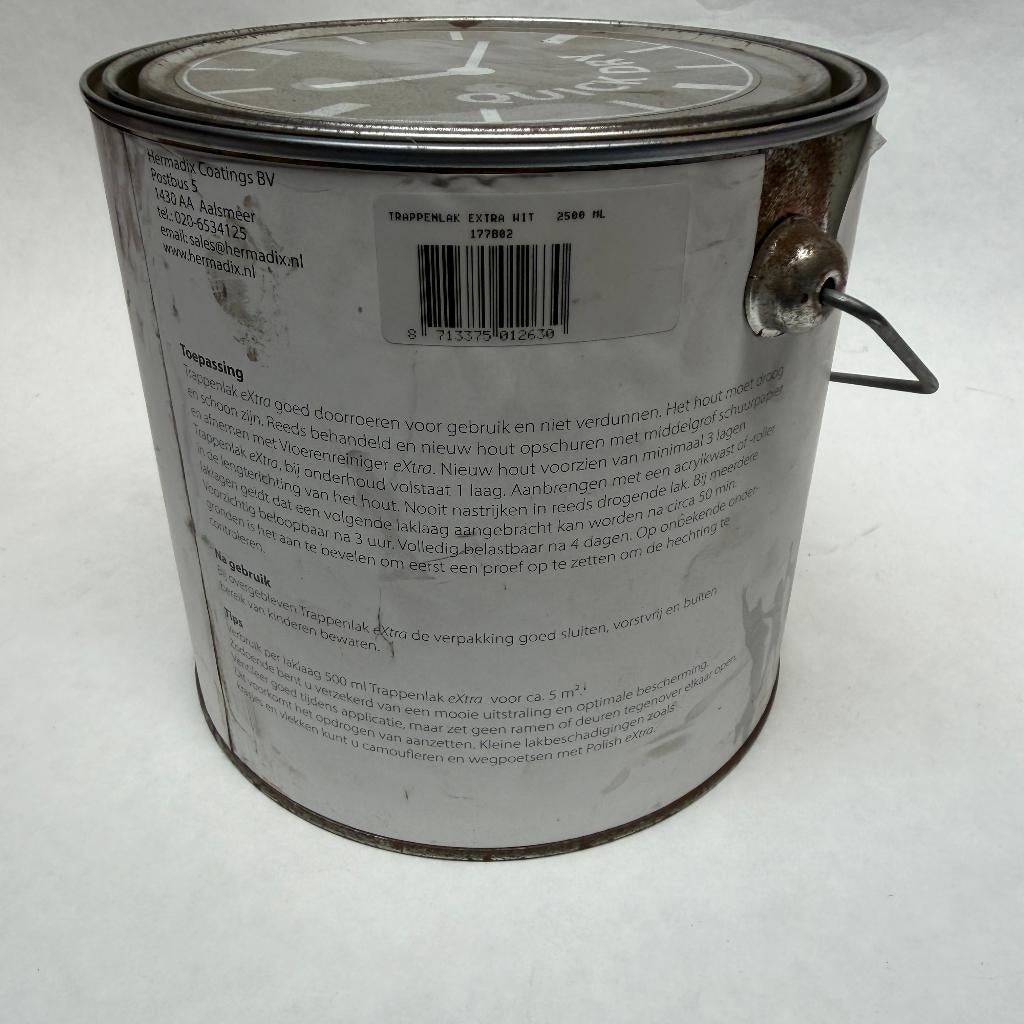 Hermadix Trappenlak Extra Anti-slip Lak Verf Wit 2.5L, Wit, Nieuw, Hermadix, Hermadix