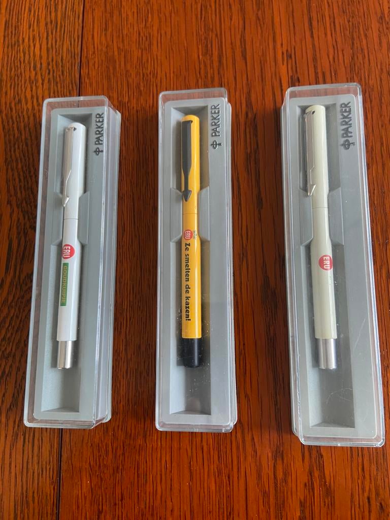Drie ERU parker pennen, Parker, Nieuw, Ophalen of Verzenden, Met reclame