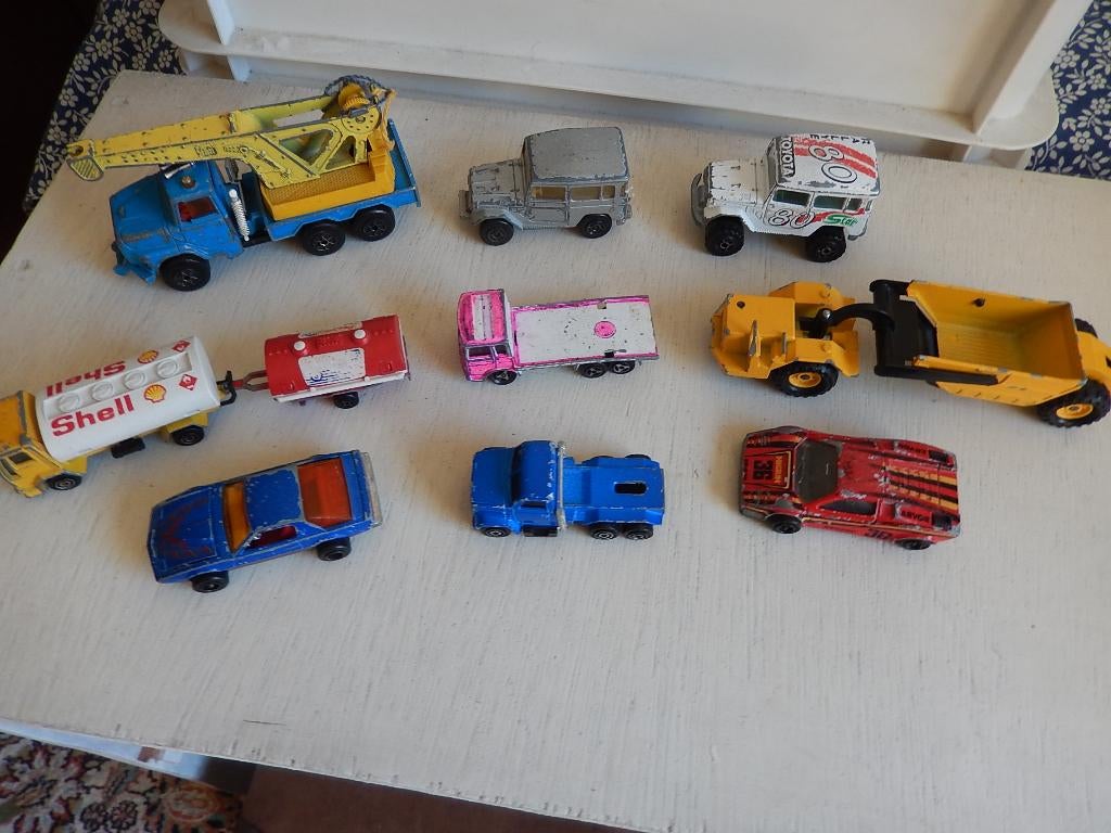 9x model auto's voertuigen Majorette France voor €12,00, Ophalen of Verzenden, Gebruikt