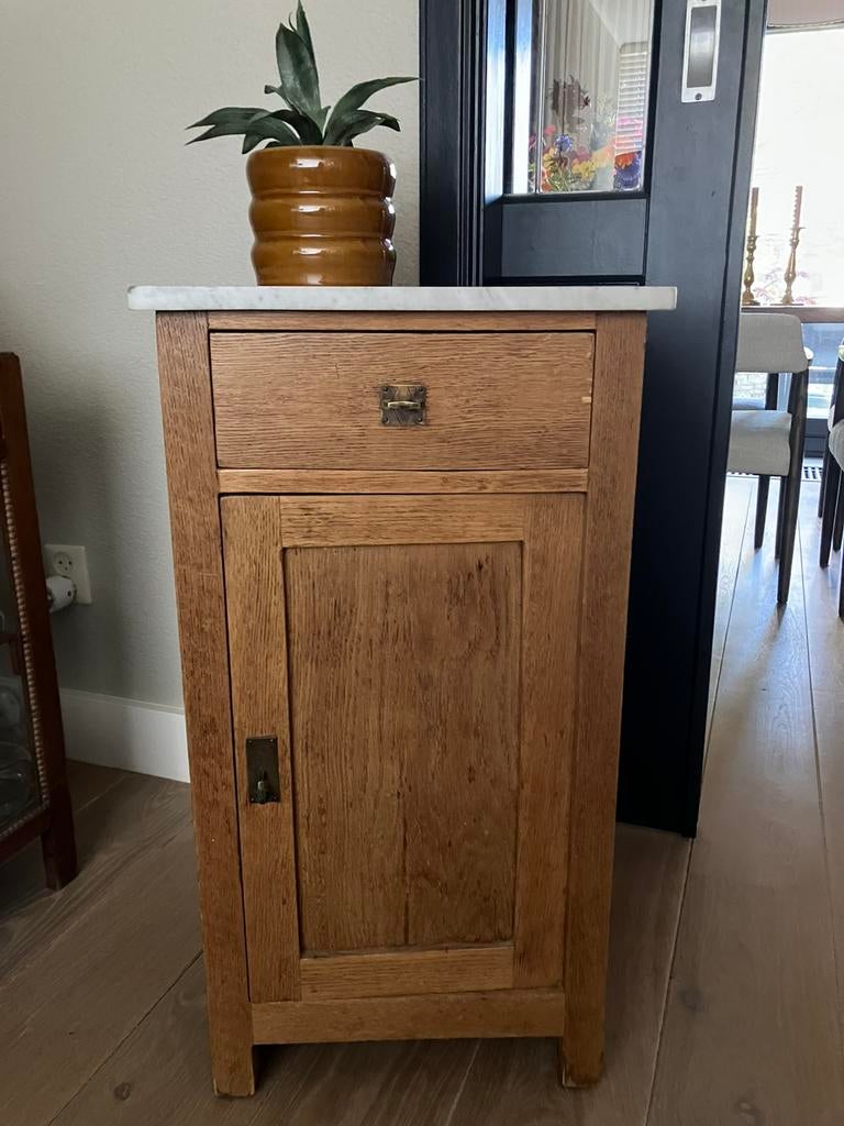 Grenen (nacht) kastje, Huis en Inrichting, Slaapkamer | Nachtkastjes, Ophalen, Gebruikt, Minder dan 45 cm, 70 cm of meer