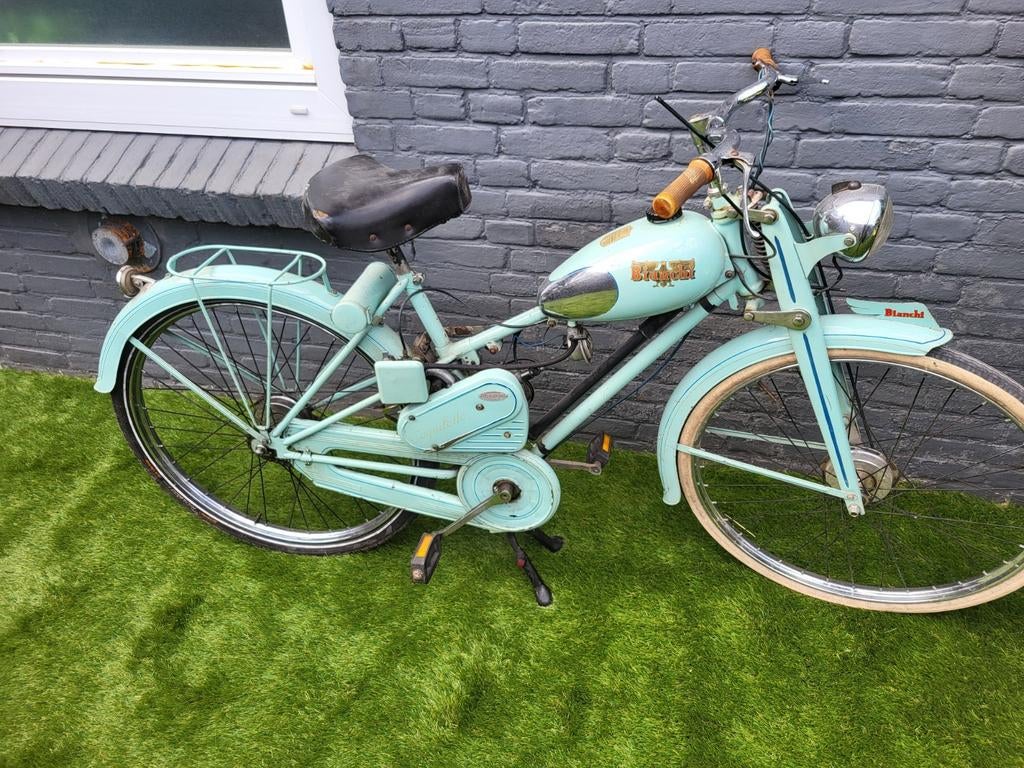 Vintage Bianchi aquilotto bromfiets bj1954 Unieke klassieker, Fietsen en Brommers, Brommers | Oldtimers, 0 versnellingen, 49 cc