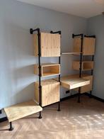 2 Industriële Houten Bureaus / Wandmeubels, Ophalen, Zo goed als nieuw, 170 cm of meer, 40 tot 80 cm