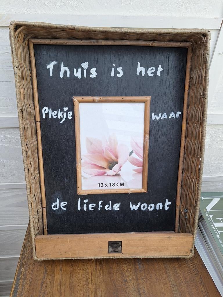 Riviera Maison fotolijst met haakjes - sleutelrekje, Minder dan 50 cm, Gebruikt, Ophalen of Verzenden, Minder dan 50 cm
