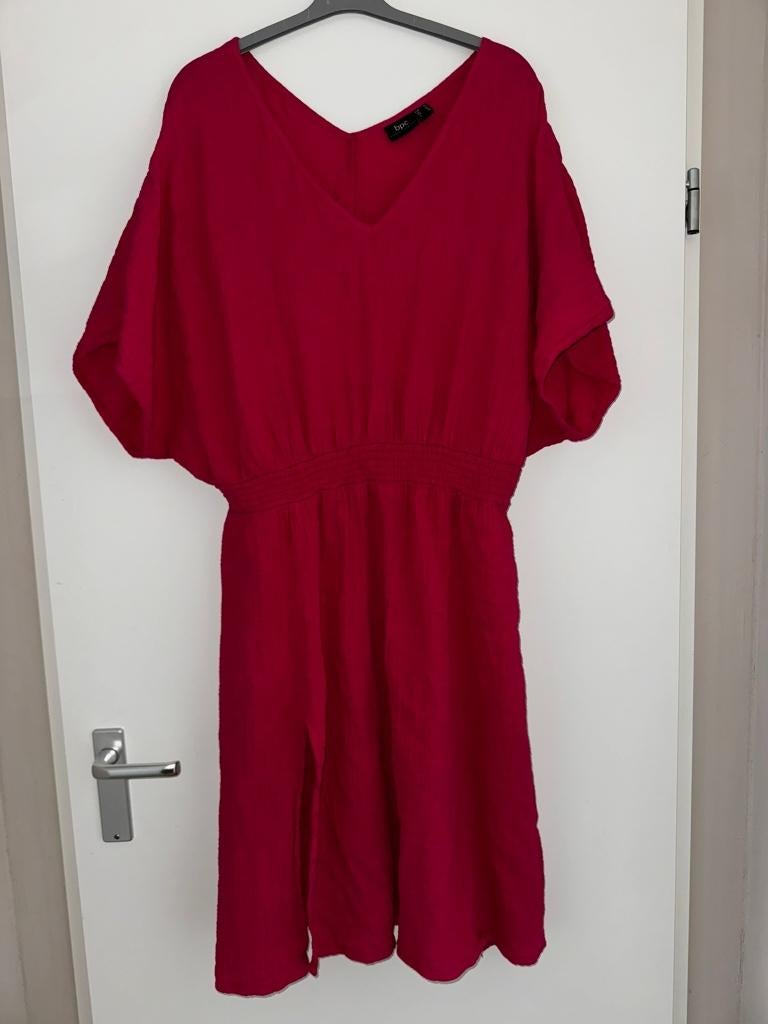 Bonprix 52 jurk jurkje roze fuchsia zomerjurk, Kleding | Dames, Grote Maten, Verzenden, Zo goed als nieuw, Roze, Jurk