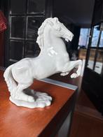 Wit keramisch paardenbeeldje - Steigerend paard, Ophalen of Verzenden, Zo goed als nieuw, Dier