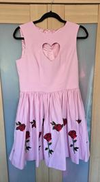 Hell Bunny Roze Jurk met Rozenprint, Ophalen of Verzenden, Zo goed als nieuw, Hell Bunny, Roze