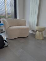 WOOOD fauteuil (Karwei) crème bouclé stof met leuning links, Ophalen, Eenpersoons, Minder dan 75 cm, Zo goed als nieuw