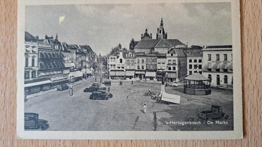 Ansichtkaart Den Bosch Grote Markt, Verzenden, 1920 tot 1940, Ongelopen, Noord-Brabant