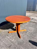 Vintage eettafel rond uitschuifbaar, Ophalen, Gebruikt, 100 tot 150 cm, G