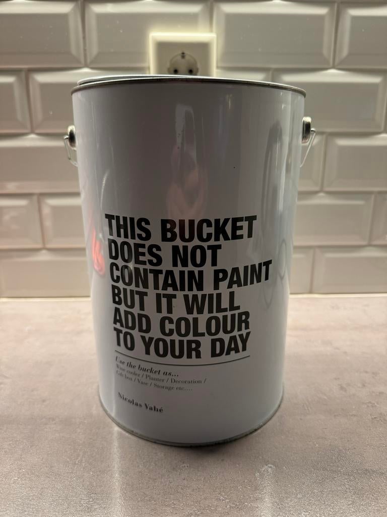 Nicolas Vahé verfblik vaas - decoratief, Huis en Inrichting, Overige materialen, Gebruikt, Wit, Ophalen of Verzenden