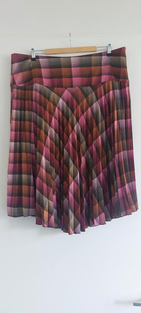 Amania Mo plooirok rok B 50 I 54 NL 48, Kleding | Dames, Amania Mo, Ophalen of Verzenden, Zo goed als nieuw, Bruin