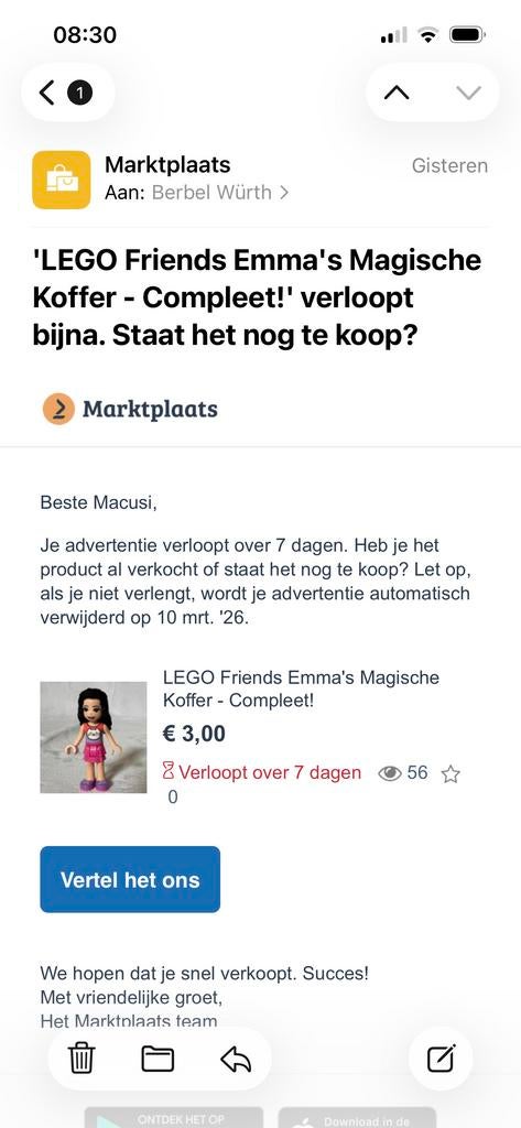 LEGO Friends 30414 Emma's Magische Koffer - Compleet!, Ophalen of Verzenden, Zo goed als nieuw, Complete set, Lego