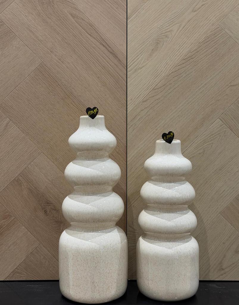 Off white vazen - Modern Design Japandi, Overige kleuren, 50 tot 75 cm, Aardewerk of Porselein, Nieuw