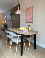 4 eetkamerstoelen Fonq Nordic greige, Scandinavisch, Ophalen of Verzenden, Zo goed als nieuw, Vier