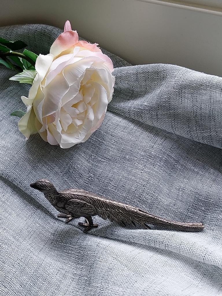 Vintage Fazant /Pauw - Zilverkleurig Metaal, Ophalen of Verzenden