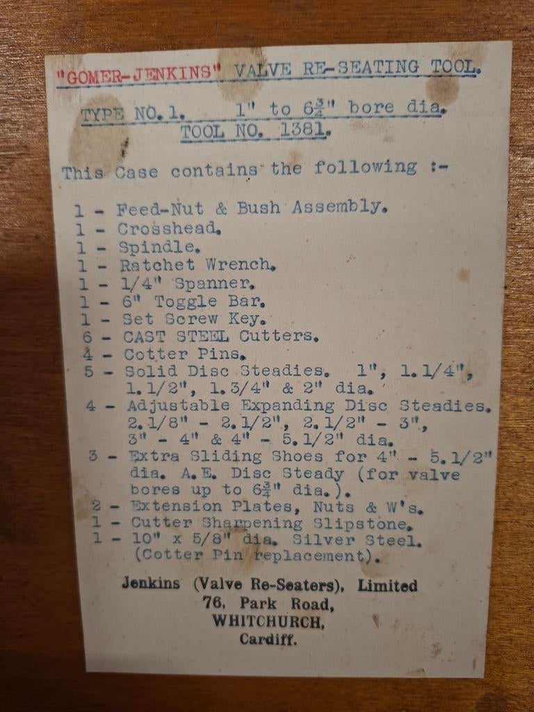 Gomer-Jenkins Klepzitting Frees - Jaren '30/'50, Doe-het-zelf en Verbouw, Gereedschap | Handgereedschap, Ophalen of Verzenden