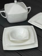 Karaca Fine Pearl Servies 85-delig voor 12 personen, Huis en Inrichting, Keuken | Servies, Ophalen, Zo goed als nieuw, Effen, Porselein