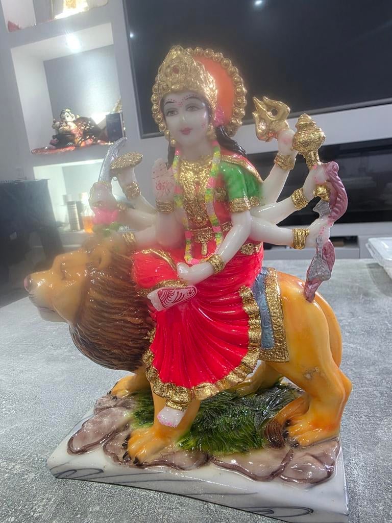 Murti: Godin Durga op leeuw en Radha Krishna set, Ophalen of Verzenden, Nieuw, Religie