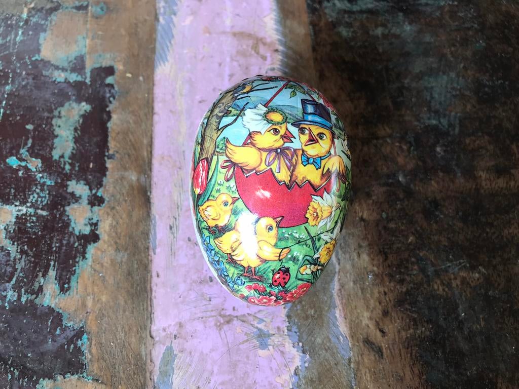 Vintage kartonnen paasei DDR , candycontainer pasen 1960s, Ophalen of Verzenden