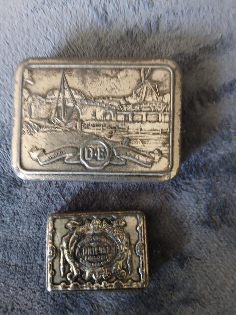 2 oude blikjes DE en Driessen, Verzamelen, Blikken, Ophalen, Gebruikt, Overige