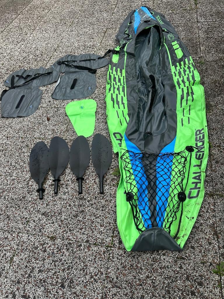 Kayak Challenger Infinity stuntkite/powerkite set compleet, Ophalen, Opblaasbaar, Gebruikt, 2-persoons