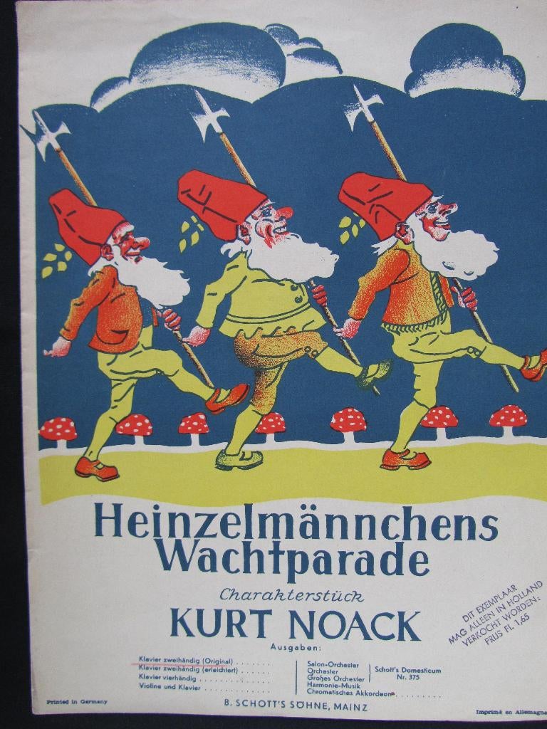 HEINZELMANNCHENS - WACHTPARADE  **Oude Bladmuziek uit 1934**, Muziek en Instrumenten, Ophalen of Verzenden, Gebruikt, Artiest of Componist
