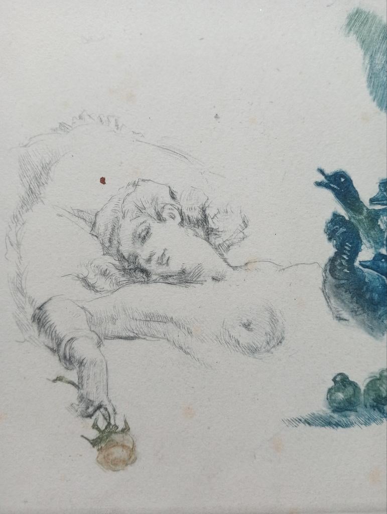 Litho erotiek naakt stijl o.a Felicien Rops, Ophalen of Verzenden