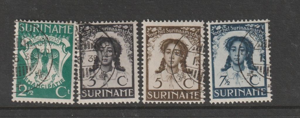 TSS Kavel 260062 Suriname gest minr203-206 slavernij, Ophalen, Gestempeld
