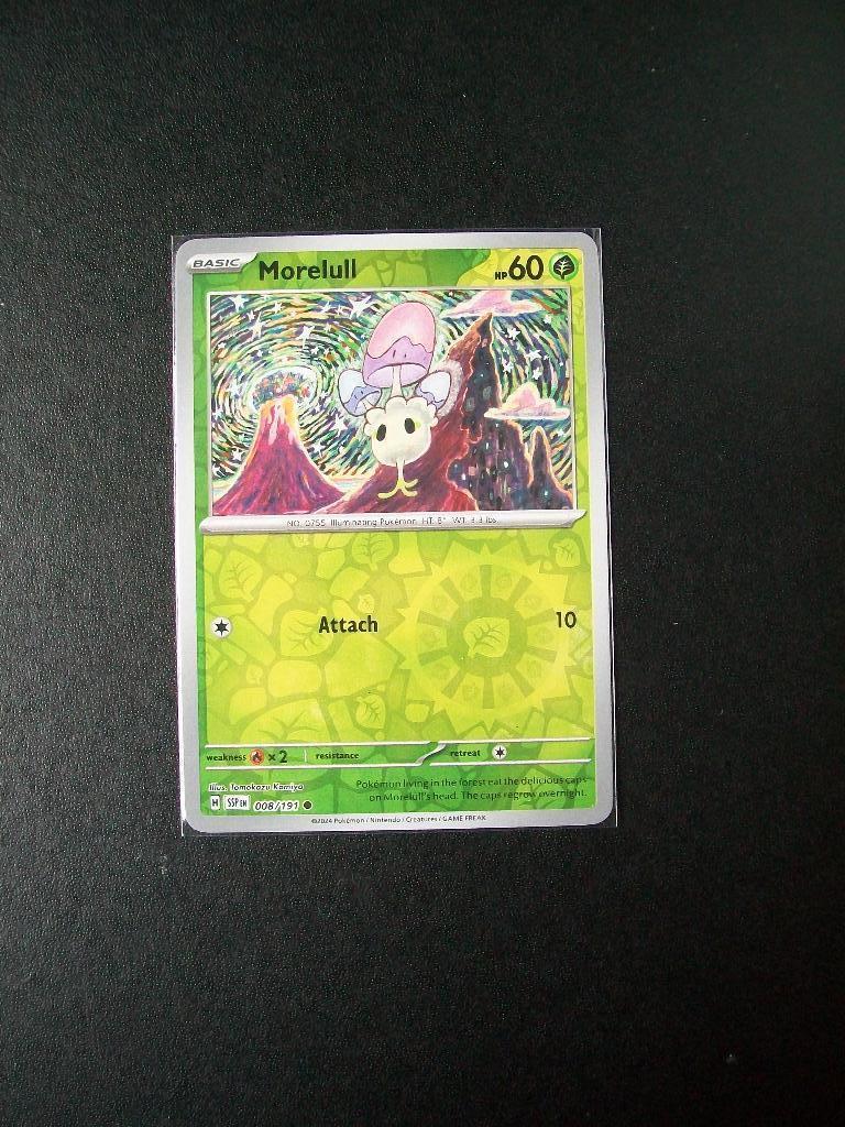 9215. Nieuwe Pokemon Kaart holofoil MORELULL HP 60 (008/191), Verzenden, Nieuw, Losse kaart, Foil
