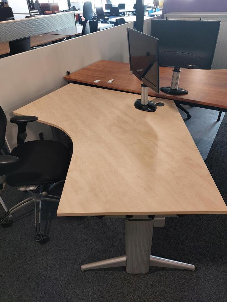 Hoekbureau zit/sta, Huis en Inrichting, Bureaus, Gebruikt, Stabureau, Elektrisch, Ophalen of Verzenden