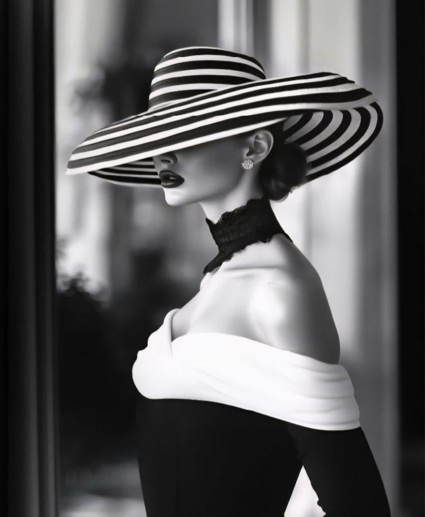 Woman White Hat Luxe ArtFrame Wisseldoek 160x200 cm, Huis en Inrichting, Overige typen, Nieuw, 125 cm of meer, Ophalen of Verzenden
