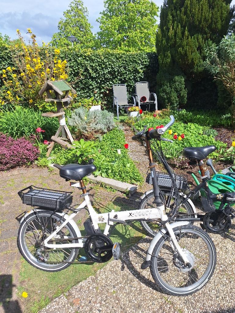 Twee electrische vouwfietsen, Gebruikt, Velgrem, Versnellingen, Ophalen