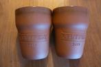 2 Bruine aardewerk '' KELTFEST '' 2014 bekers 0,25 l., Overige typen, Ophalen of Verzenden, Zo goed als nieuw, Overige stijlen