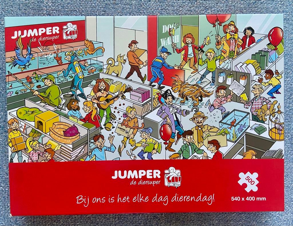 Jumper de diersuper legpuzzel - 500 stukjes, Ophalen of Verzenden, 500 t/m 1500 stukjes, Gebruikt, Legpuzzel