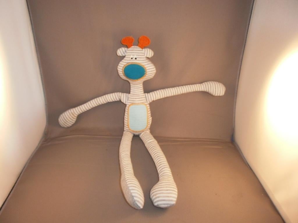 HEMA giraf slungel gestreept grijs/wit lijf oranje hoorns, Ophalen of Verzenden, Zo goed als nieuw, Overige typen