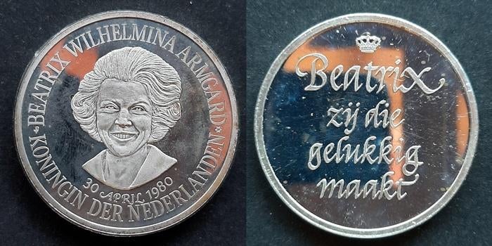 Penning Beatrix 1980 zilver, Verzenden, Zilver, Nederland