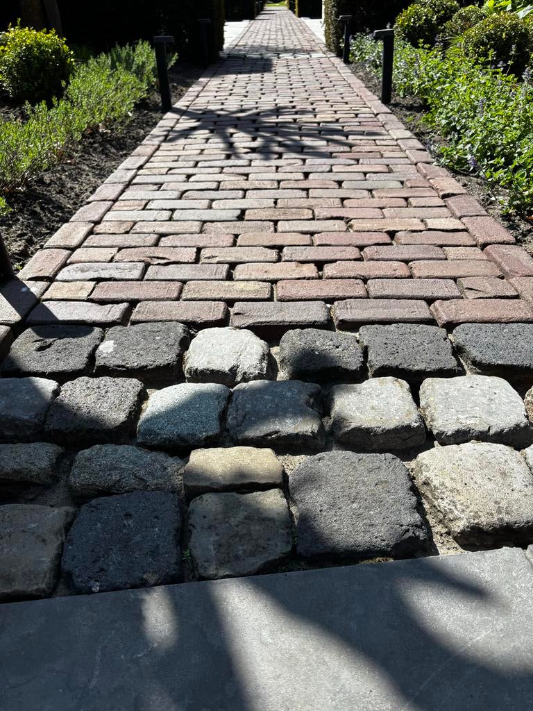 Natuursteen kasseien grijs - 2.5 m², Ophalen, Overige materialen, Gebruikt, Kei