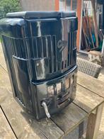 Vintage potkachel gietijzer Kachel - Zwart Emaille, Huis en Inrichting, Kachels, Ophalen, Gebruikt, Vrijstaand, Hout