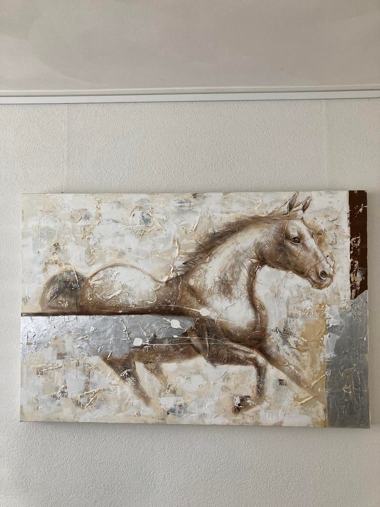 Groot schilderij van een paard., Ophalen
