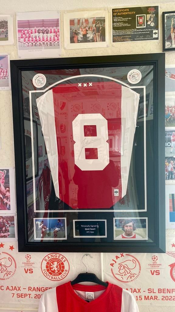 Mister ajax ingelijst shirt met coa bewijs handtekening, Verzamelen, Sportartikelen en Voetbal, Ophalen, Zo goed als nieuw, Ajax