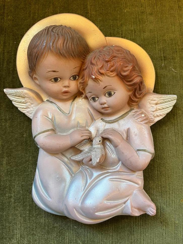 Gipsen wanddecoratie : engeltjes, Antiek en Kunst, Antiek | Religie, Ophalen of Verzenden