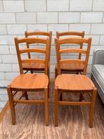 Houten stoelen set van 4 leuk  met kussen, Huis en Inrichting, Stoelen, Ophalen, Bruin