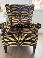 Zebra print goud/zwart zetel - Unieke blikvanger!, Huis en Inrichting, Fauteuils, Ophalen, Gebruikt, 100 tot 125 cm, 75 tot 100 cm