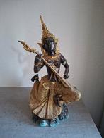 Thais bronzen beeld – Apsara muzikant met snaarinstrument, Ophalen of Verzenden