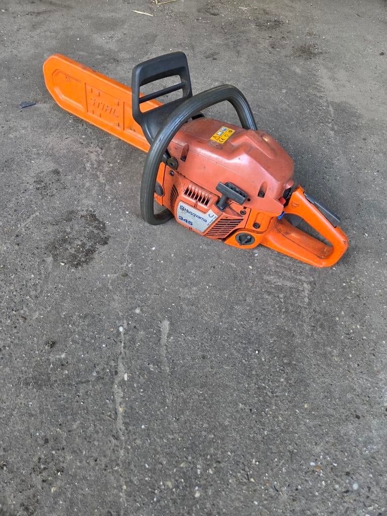 Husqvarna 345 kettingzaag, Ophalen, Gebruikt, Benzine, Husqvarna