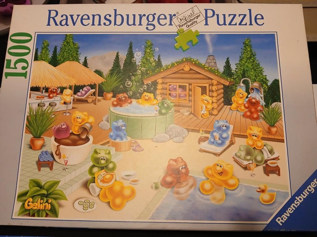 Gelini in de spa puzzel 1500, Ophalen of Verzenden, 500 t/m 1500 stukjes, Gebruikt, Legpuzzel
