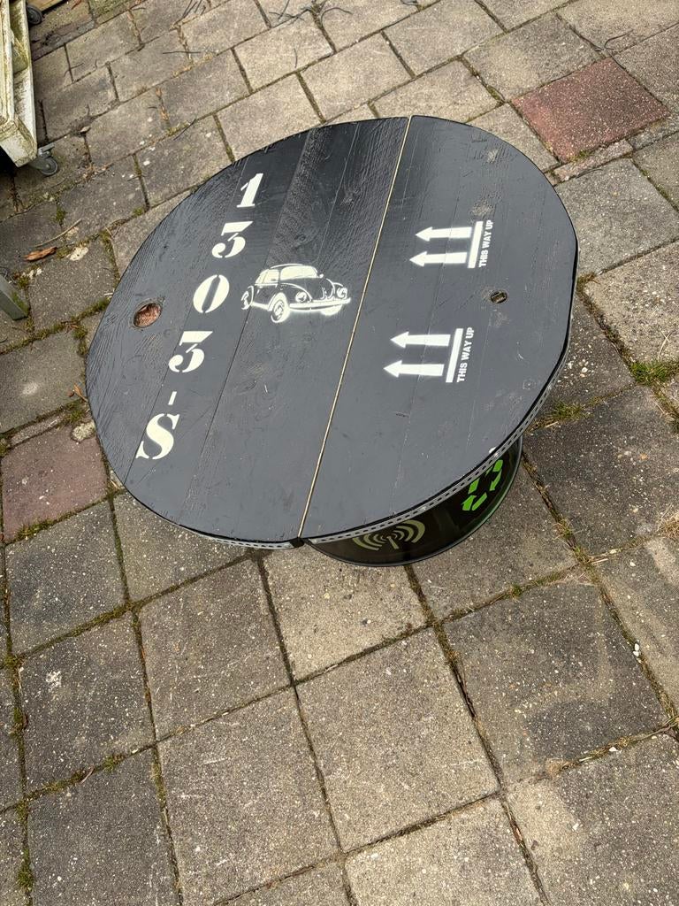 Salontafel van olievat, Ophalen, Gebruikt, Rond, 50 tot 100 cm