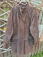 Vintage bruine suède leren jas met voering - Maat 38, Ophalen of Verzenden, Gedragen, Maat 38/40 (M), Bruin